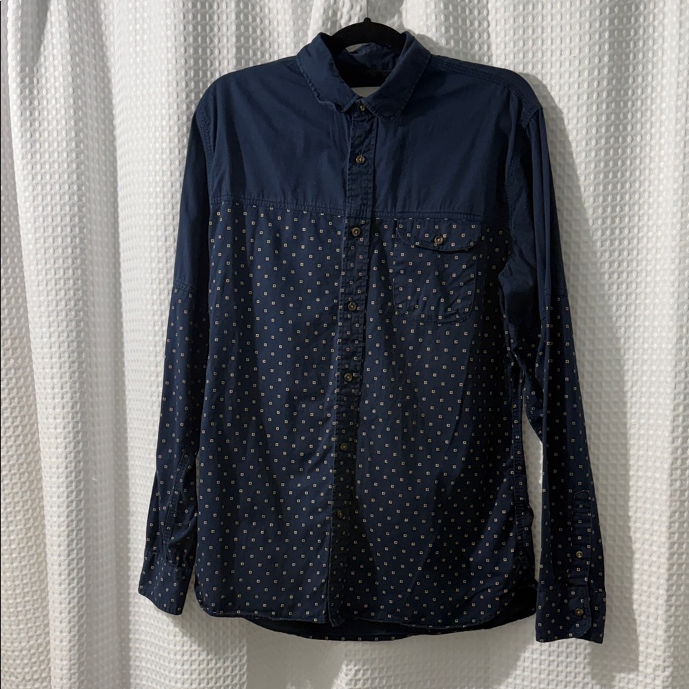 Lifetime Men’s Blue Print Long Sleeve Shirt Size Large